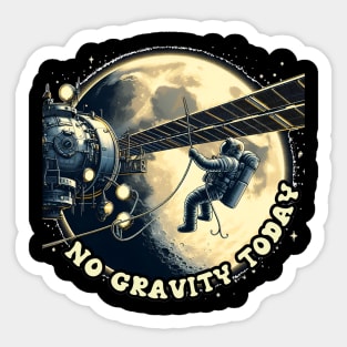 No Gravity Today: Astronaut's Lunar Tether in Blue, White, and Black Serenity Sticker